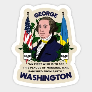 George Washington war quote American Patriotic Ukraine Flag peace activist Sticker